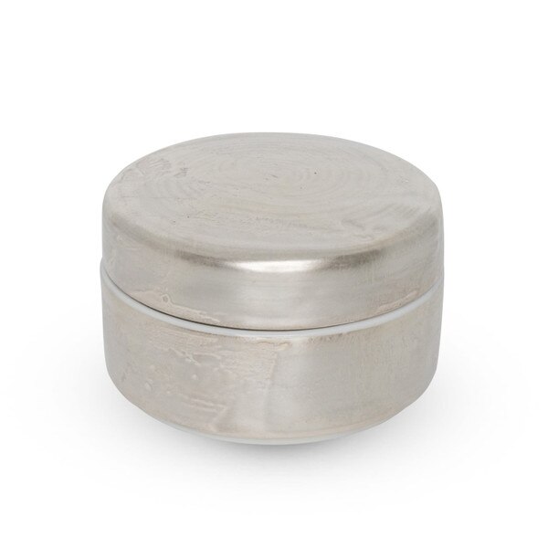 Image of Pure Silver Glaze (Tataki Texture) Bonbonniere 2.25" 1