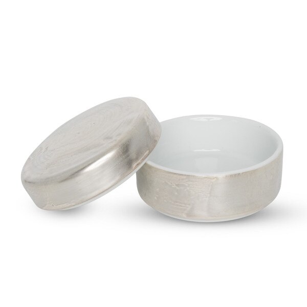 Image of Pure Silver Glaze (Tataki Texture) Bonbonniere 2.25" 2