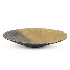Brown Cloud Gold Speckled Shibori 7" Flat Bowl 9"