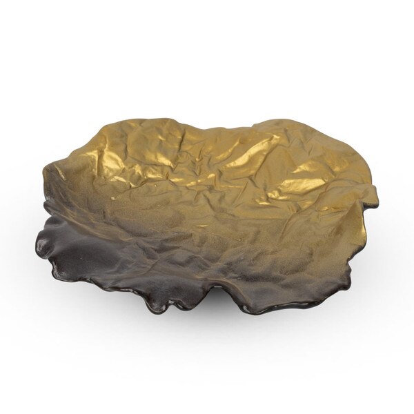 Image of Brown Cloud Gold Speckled Shibori Side Plate 6" 1