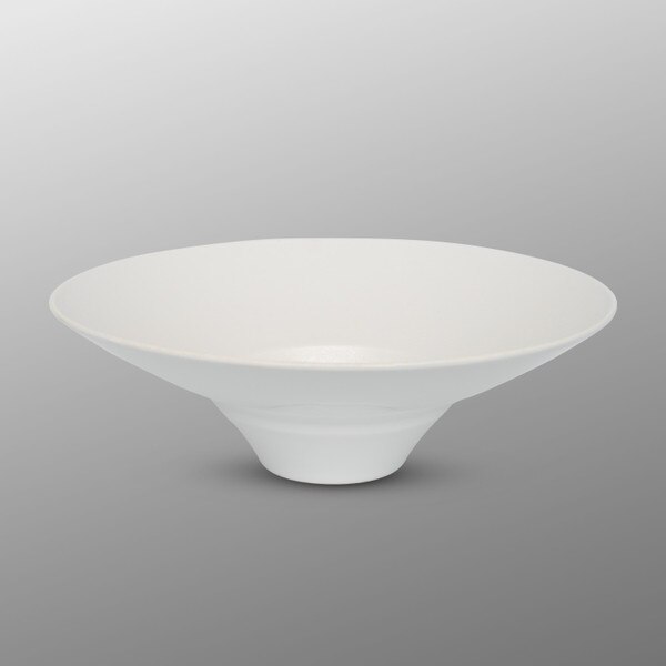 Image of White Speckled Glaze Frame Large Rim Bowl 6.25" 1