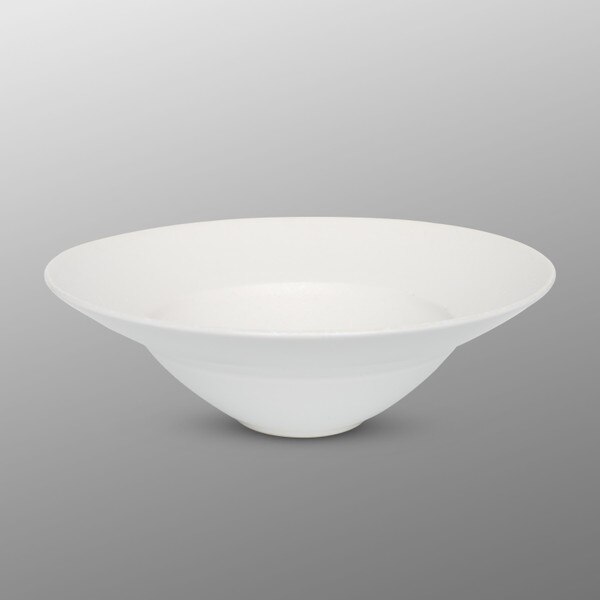 Image of White Speckled Glaze Frame Medium Rim Bowl 6.25" 1