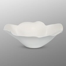 White Speckled Glaze Camellia Bowl (S) 7.75"