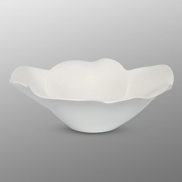 Image of White Speckled Glaze Camellia Bowl (S) 7.75" 1