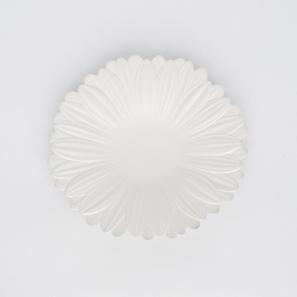 Image of White Speckled Glaze Gerbera Plate 6.75" 2