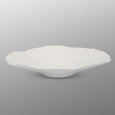 White Speckled Glaze Lotus Leaf Plate 10"