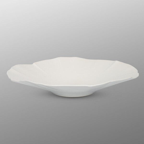 Image of White Speckled Glaze Lotus Leaf Plate 10" 1