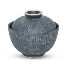 Black Gray Glaze Tobikanna Small Round Covered Dish 3.25"