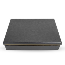 Disposable Black and Gold 4 Divided Paper Bento Box 9.5" 20 Piece/Case hover-image