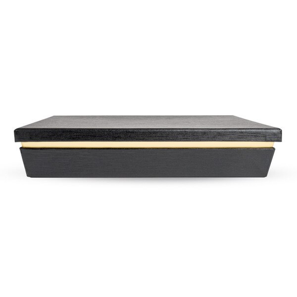 Image of Disposable Black and Gold 4 Divided Paper Bento Box 9.5" 20 Piece/Case 3