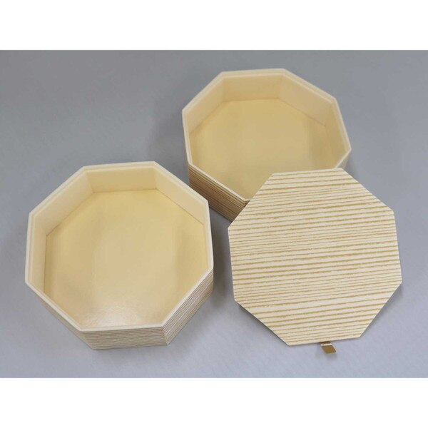 Image of Two Tiered Natural Take Out Hexagon Box 72sets 2