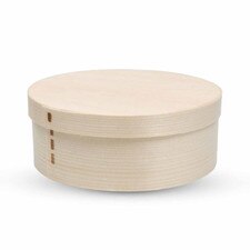 Disposable Wooden Lidded Round Box 4.5"