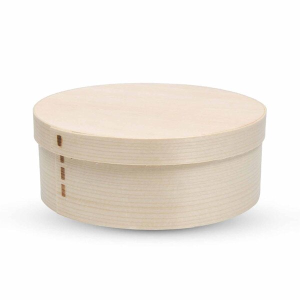 Image of Disposable Wooden Lidded Round Box 4.5" 1