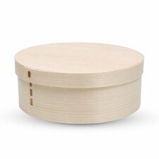 Disposable Wooden Lidded Round Box 5.3"