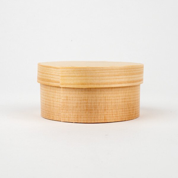 Image of Disposable Wooden Lidded Round Box 3.3” 2