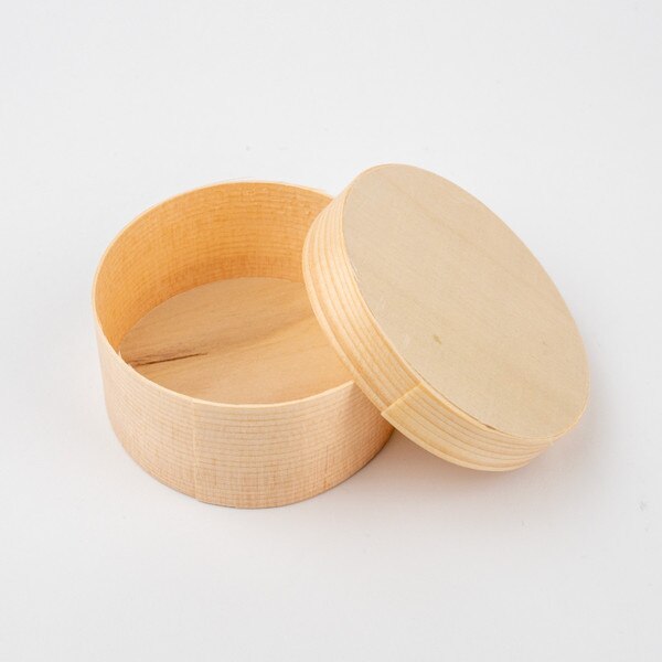 Image of Disposable Wooden Lidded Round Box 3.3” 4