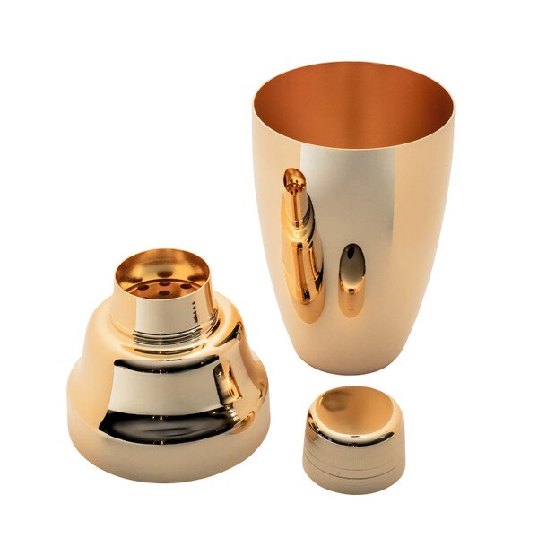 Image of Yukiwa Stainless Steel Gold Plated Cobbler Cocktail Shaker 2