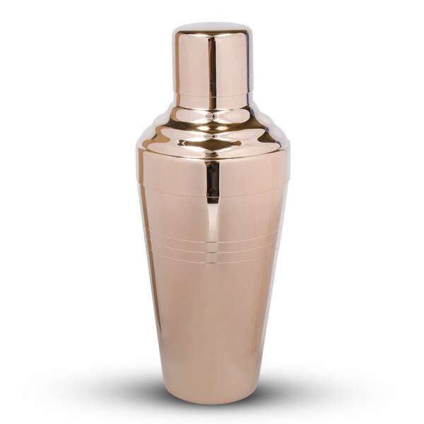 Image of Yukiwa Baron Stainless Steel Rose Gold Plated Cobbler Cocktail Shaker 1