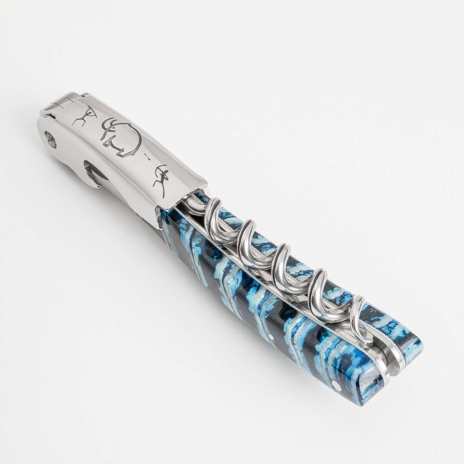 Château Laguiole Mammoth Blue Pattern Corkscrew | KORIN