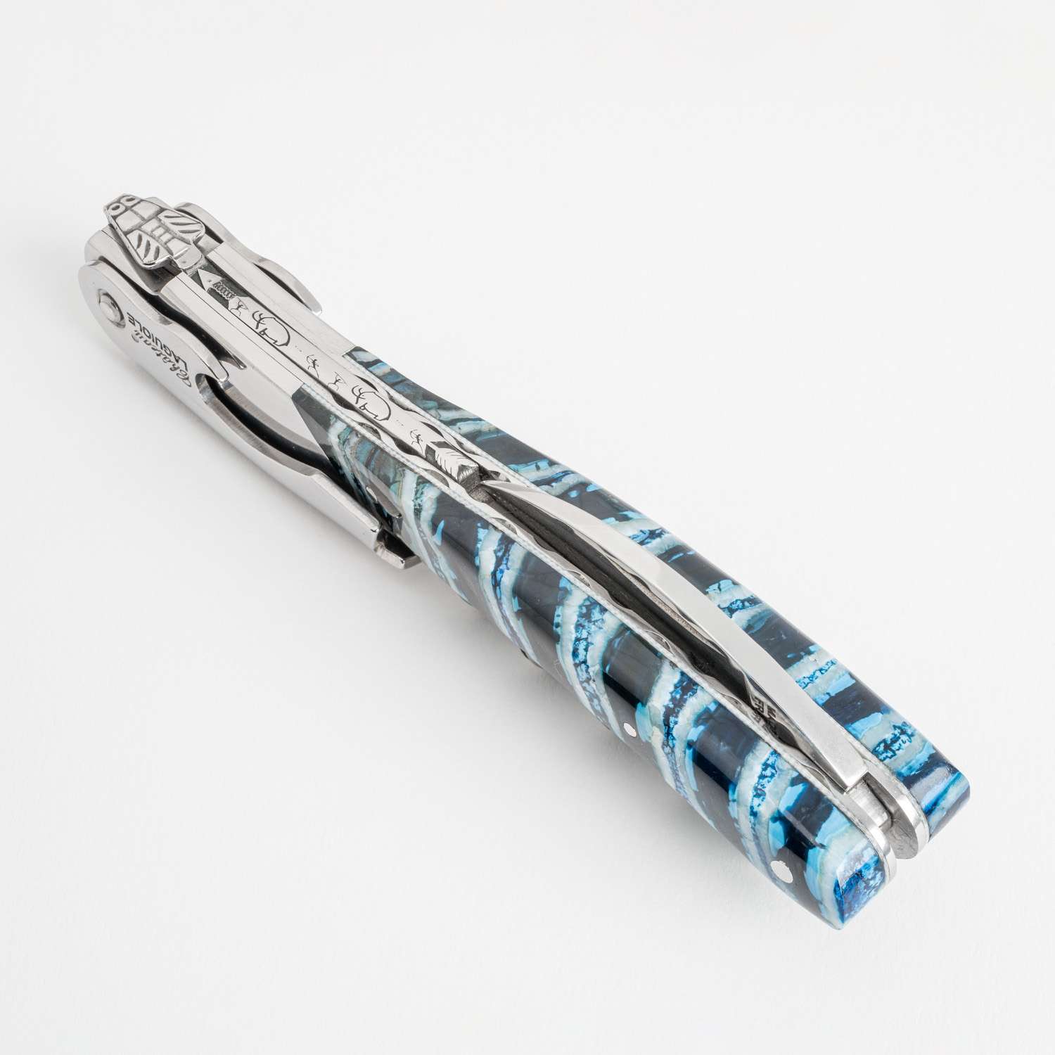 Château Laguiole Mammoth Blue Pattern Corkscrew | KORIN