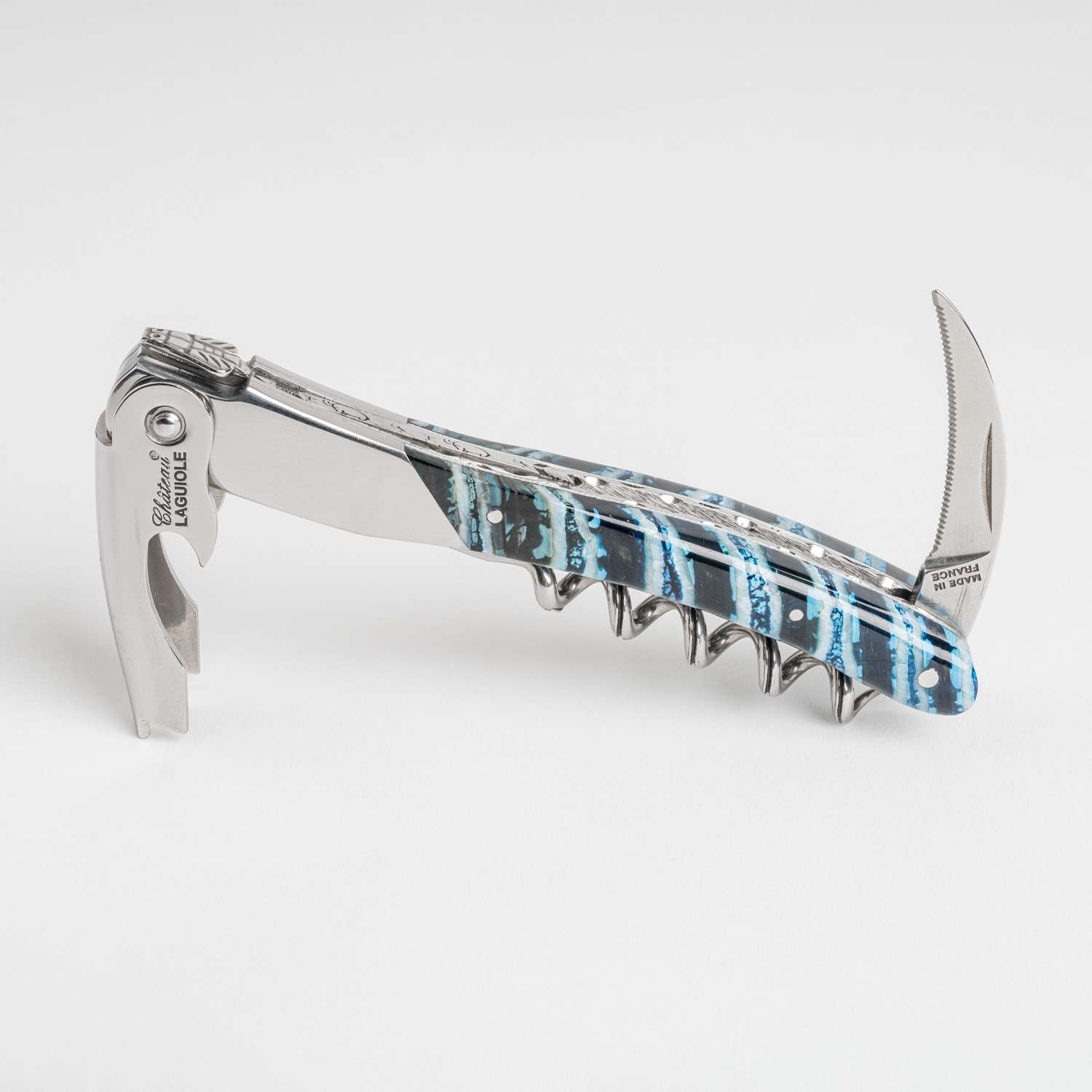 Château Laguiole Mammoth Blue Pattern Corkscrew | KORIN