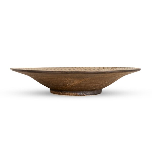Image of Textured Bronze Fig Purple Coupe Bowl 8.5" 2