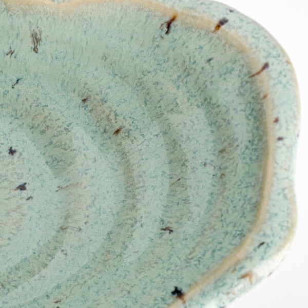 Image of Teal Glazed Oval Bowl 7.75" 4