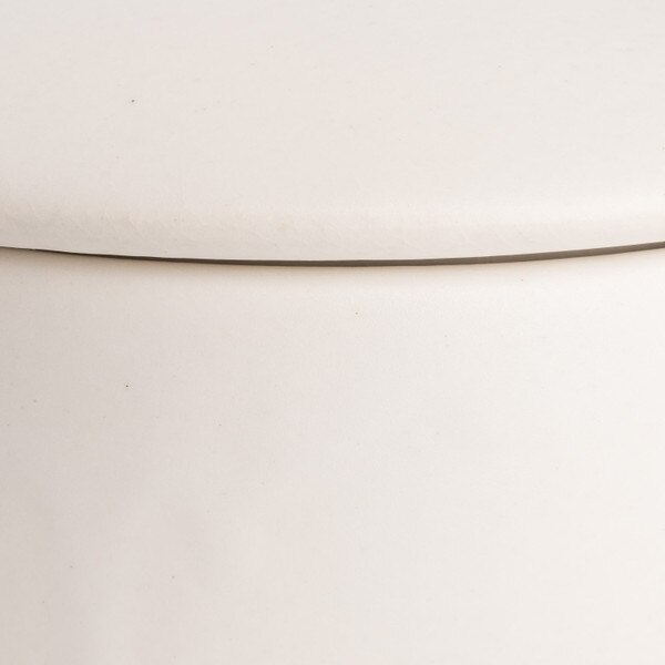 Image of White Earthen Lidded Bowl 7.25" 6