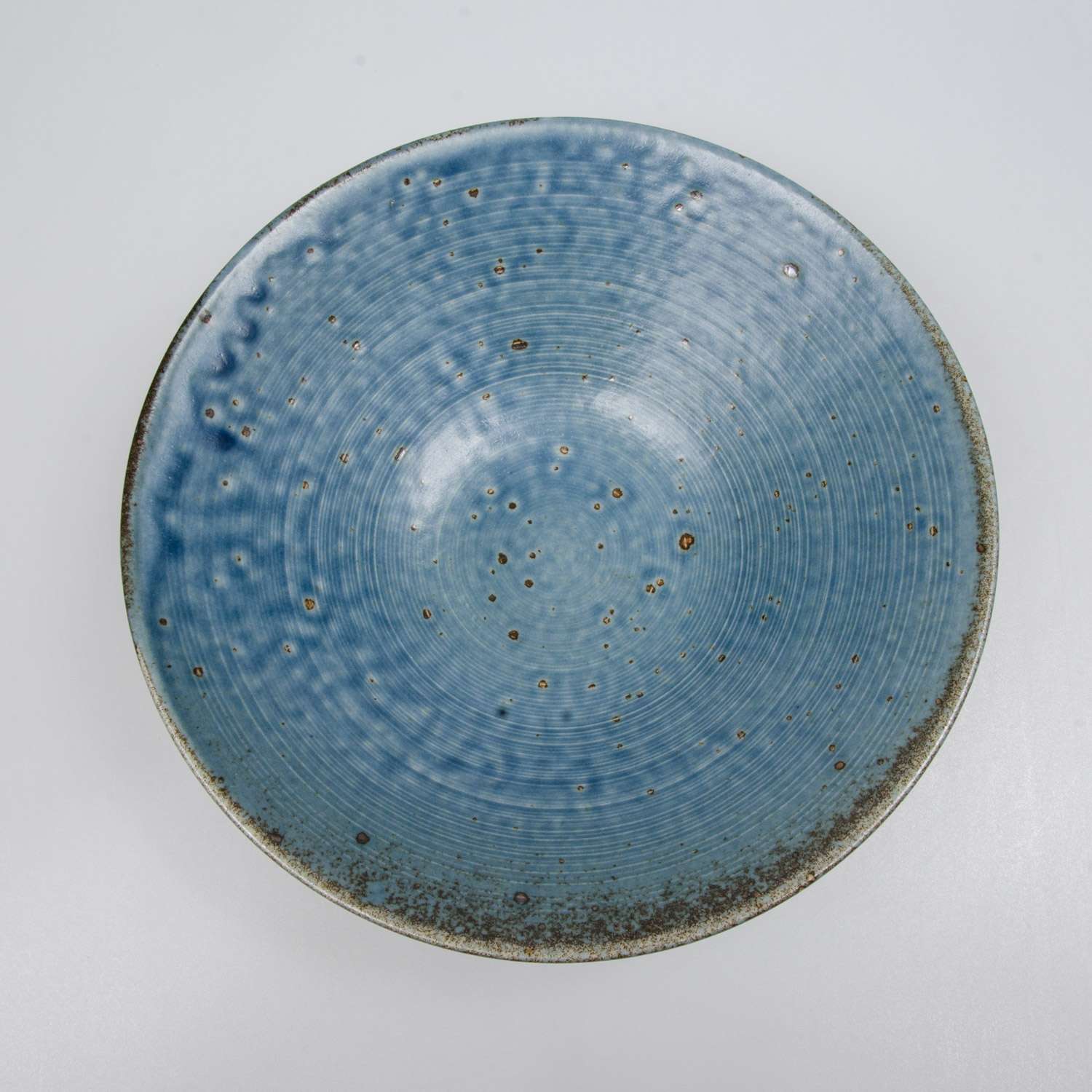 ブルーディナーボウル Blue on White Design Ceramic Serving Bowl - 8.25