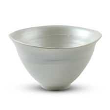 Pearl White Handmade Abstract Bowl 7"
