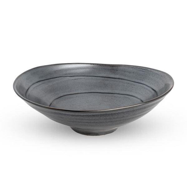 Image of Tessa Black Inner Ring Oval Bowl 6.75" 1