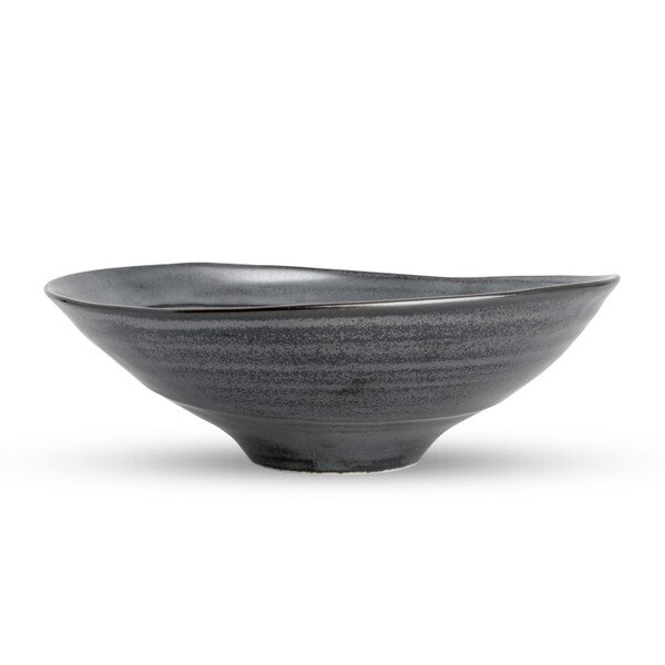 Image of Tessa Black Inner Ring Oval Bowl 6.75" 2