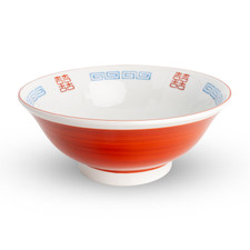 White and Red Ramen Bowl 8.5"