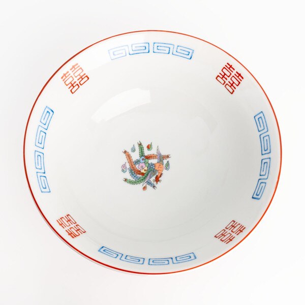 Image of White and Red Bowl 8.5" 3