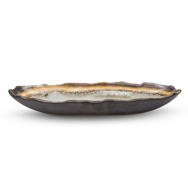 Image of Kasumi Gray Oval Bowl 13" 2