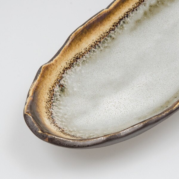 Image of Kasumi Gray Oval Bowl 13" 3