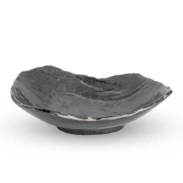 Image of Tessa Black Shallow Abstract Bowl 8.5" 1