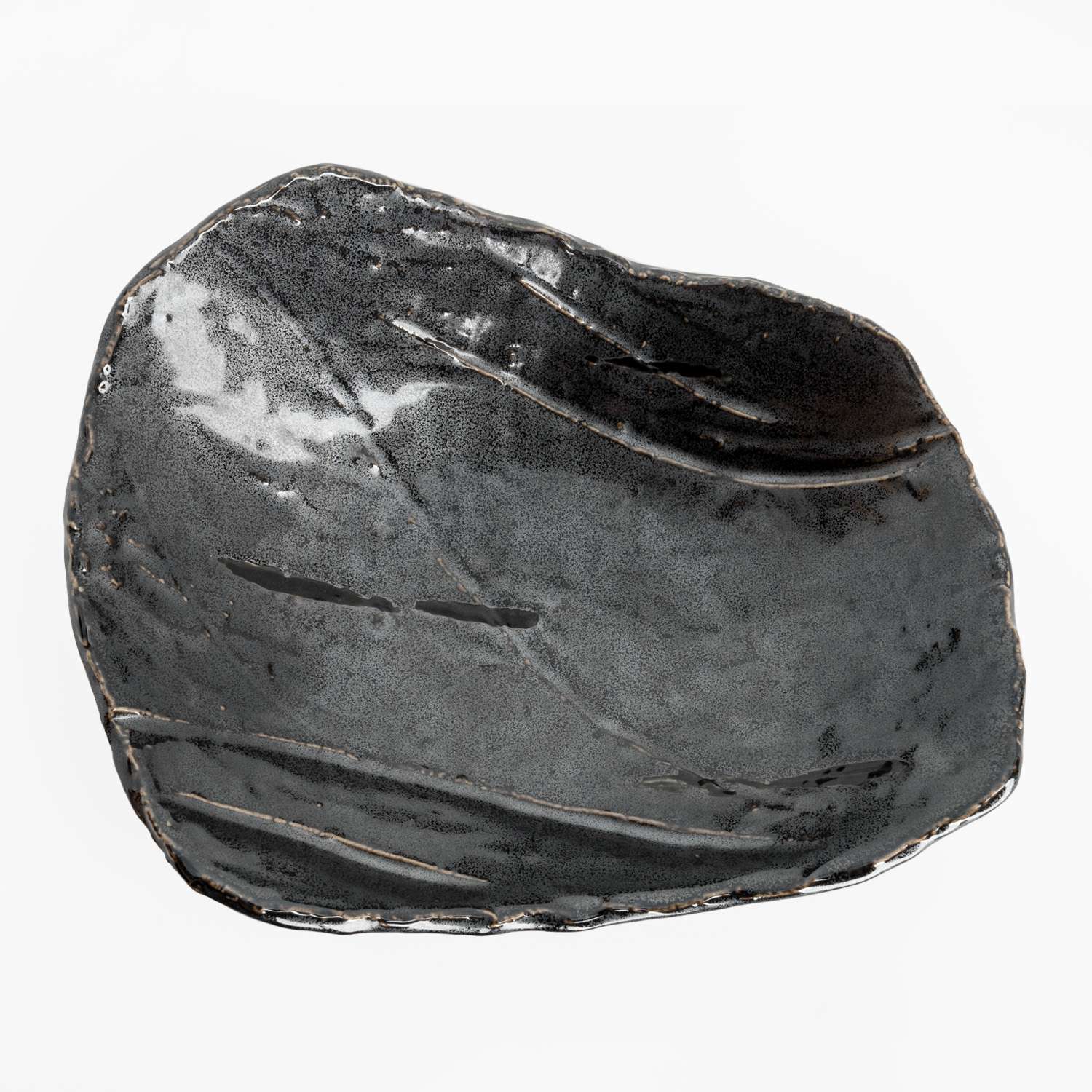 Tessa Black Abstract Coupe Bowl 8.5