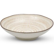 Mingei Beige Swirl Round Bowl