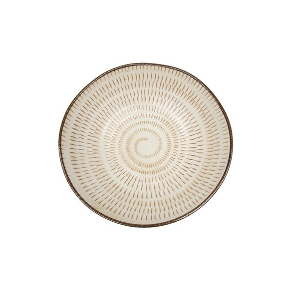 Image of Mingei Beige Swirl Bowl 6.75" 2