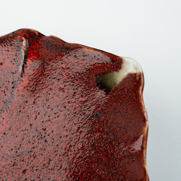 Image of Shuin Red Footed Abstract Coupe Bowl 11" 3