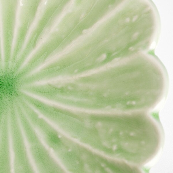 Image of Pastel Green Fluted Oval Bowl 7" 4