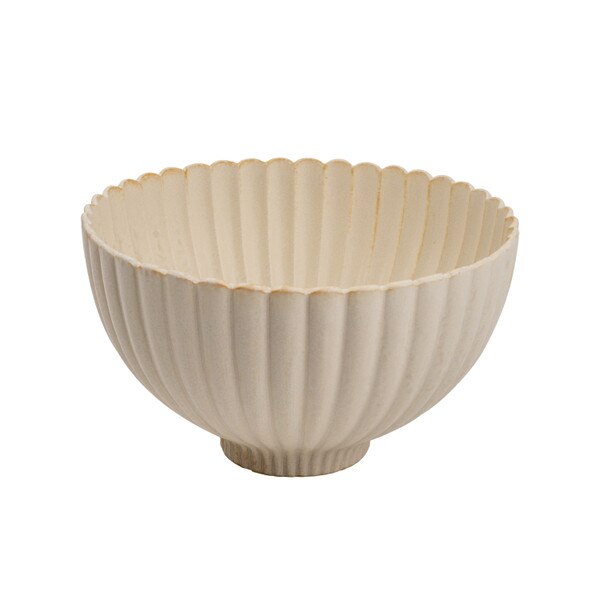 Image of Beige Bamboo Flower Bowl 6.5" 1