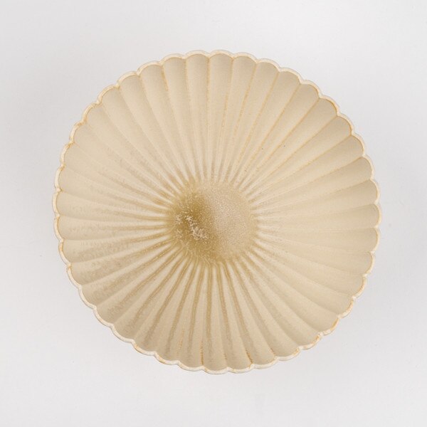 Image of Beige Bamboo Flower Bowl 6.5" 2