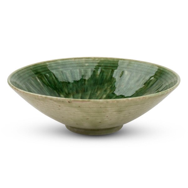 Image of Oribe Green Tochiri Bowl 6.25" 1