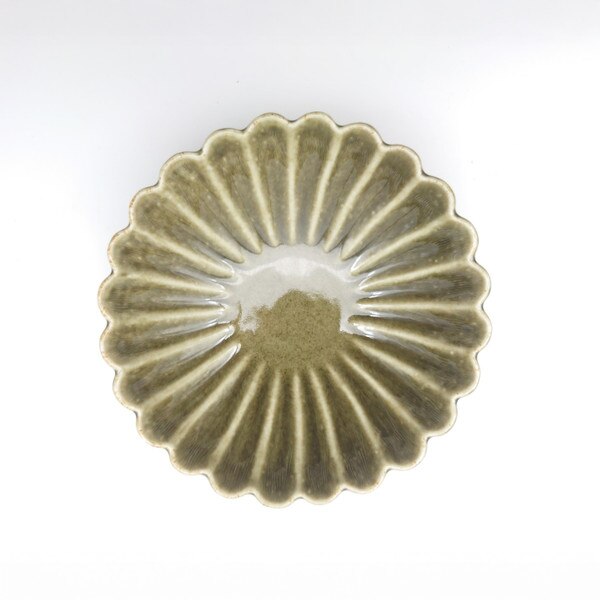 Image of Oribe Green Floral Bowl 7.25" 3