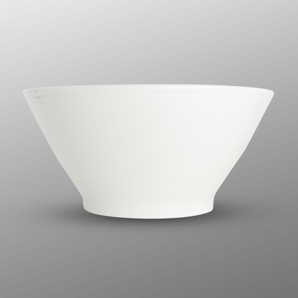 Image of Korin Durable White Ribbed Flare Bowl 8" 2