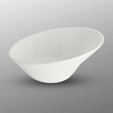 Korin Durable White Slanted Bowl