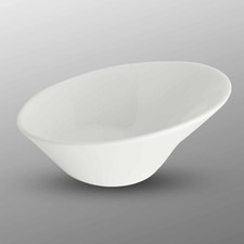 Korin Durable White Large Slanted Bowl