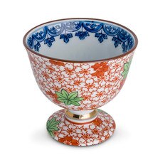 Shunju Red Momiji Pedestal Bowl 3"